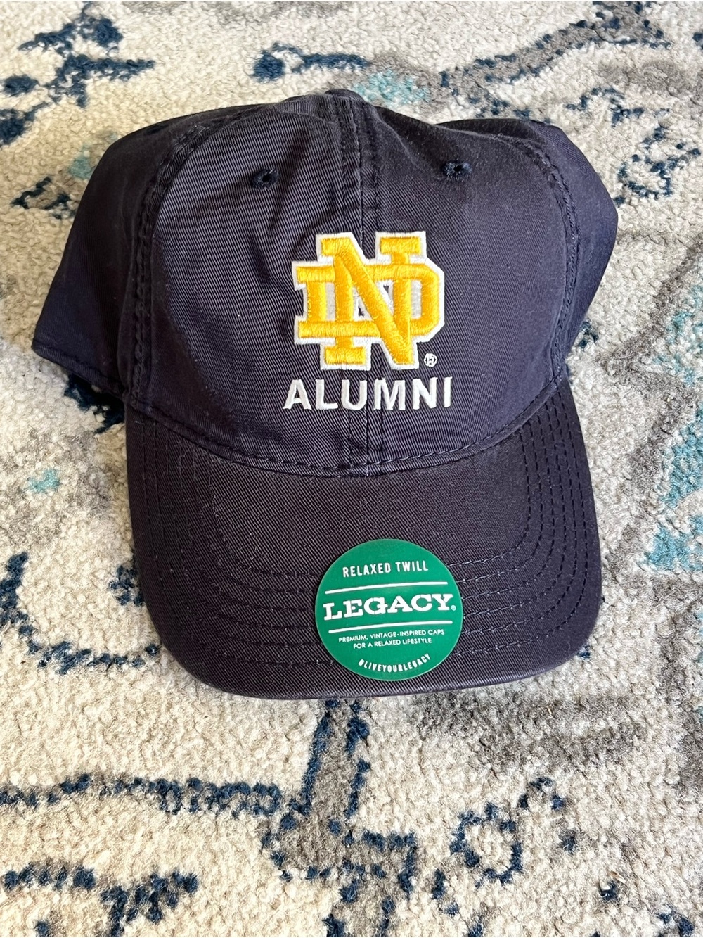Legacy navy blue Cap with Gold Notre Dame Alumni Logo